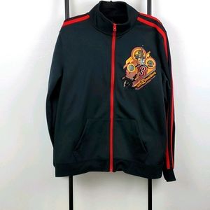 Disneyland Resort Park Black Red Zipper Jacket Embroidered Men Size L
